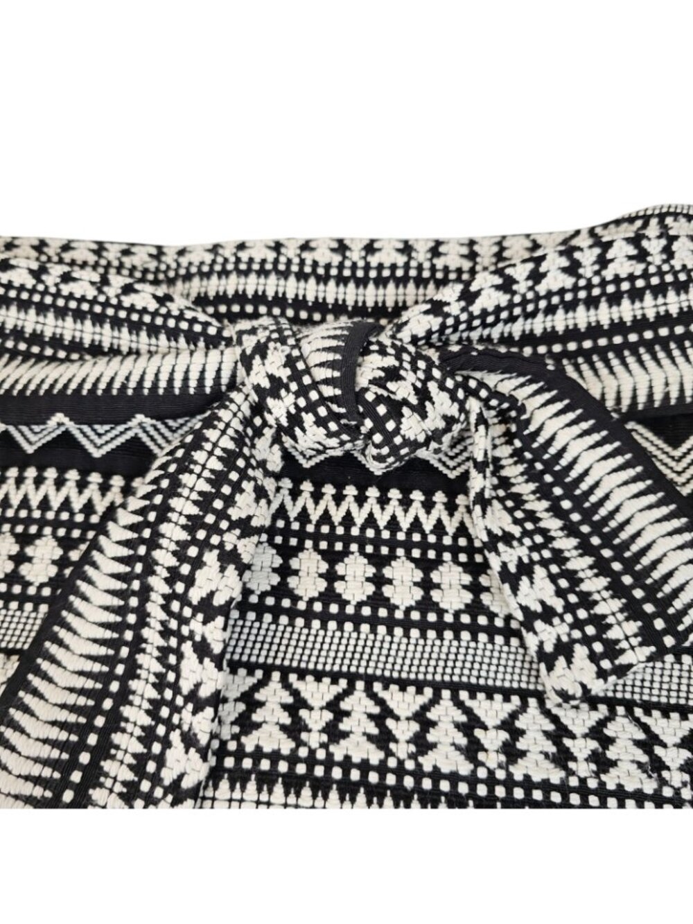 Parker Womens XS Mini Skirt Black White Stripe Aztec Hippy Boho Cotton Blend - Picture 3 of 10